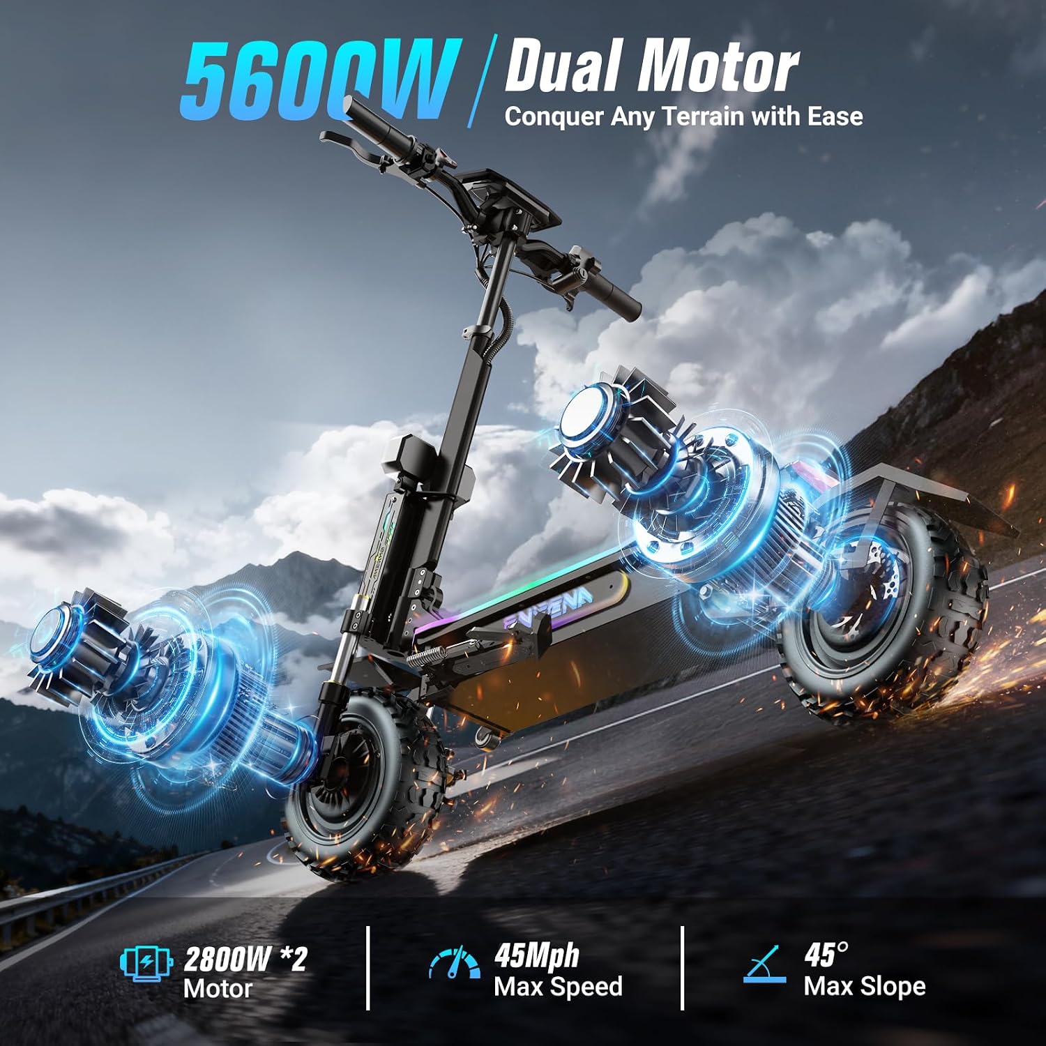 ONECNA GT7 Electric Scooters A - 60V 5600W Dual Motor Electric Scooter 评论和价格